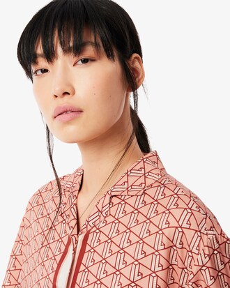 Oversized-Hemd mit Monogramm-Druck