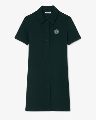 Tennis-Polokleid aus Piqu&eacute; mit Badge-Akzent
