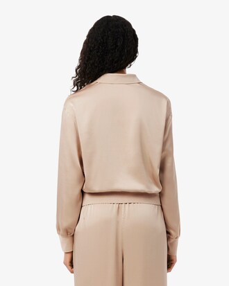 Relaxed Fit-Polohemd aus Satin