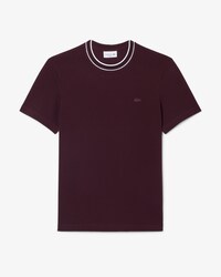 T-Shirt aus Stretch-Piqu&eacute; mit gestreiftem Kragen