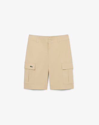 Lange Cargoshorts aus Gabardine