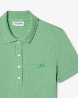 Slim Fit Damen LACOSTE Poloshirt aus Stretch-Baumwoll-Piqu&eacute;
