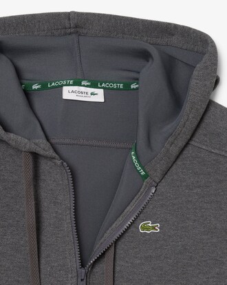 Hoodie aus Piqué mit Reißverschluss