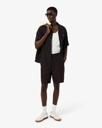 Regular Fit-Shorts aus Twill-Leinen-Mischgewebe