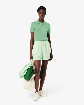 Slim Fit Damen LACOSTE Poloshirt aus Stretch-Baumwoll-Piqu&eacute;