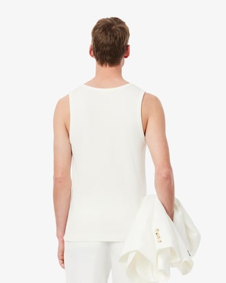 Slim Fit-Trägerhemd aus Baumwollrippstrick
