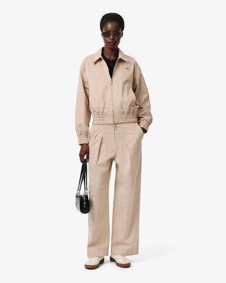 Jacke aus Stretch-Gabardine mit Doppelkragen
