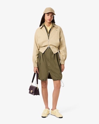 Oversized-Shirt-Kleid aus Baumwolle mit Rei&szlig;verschluss vorn