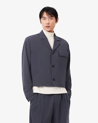 Runway Cropped Jacquard Tailored Jacket