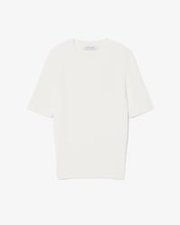Short Sleeved Ribbed Cotton Sweater
