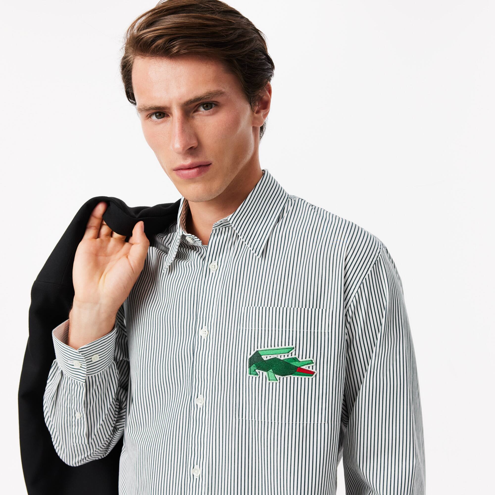 Tシャツ・カットソー LACOSTE FW24 SHIRT WITH LOGO (CH4548 K5E) Relaxed Fit Shirt With Crocodile Badge - Men's Long Sleeves