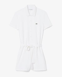 Stretch Piqu&eacute; Polo Collar Playsuit