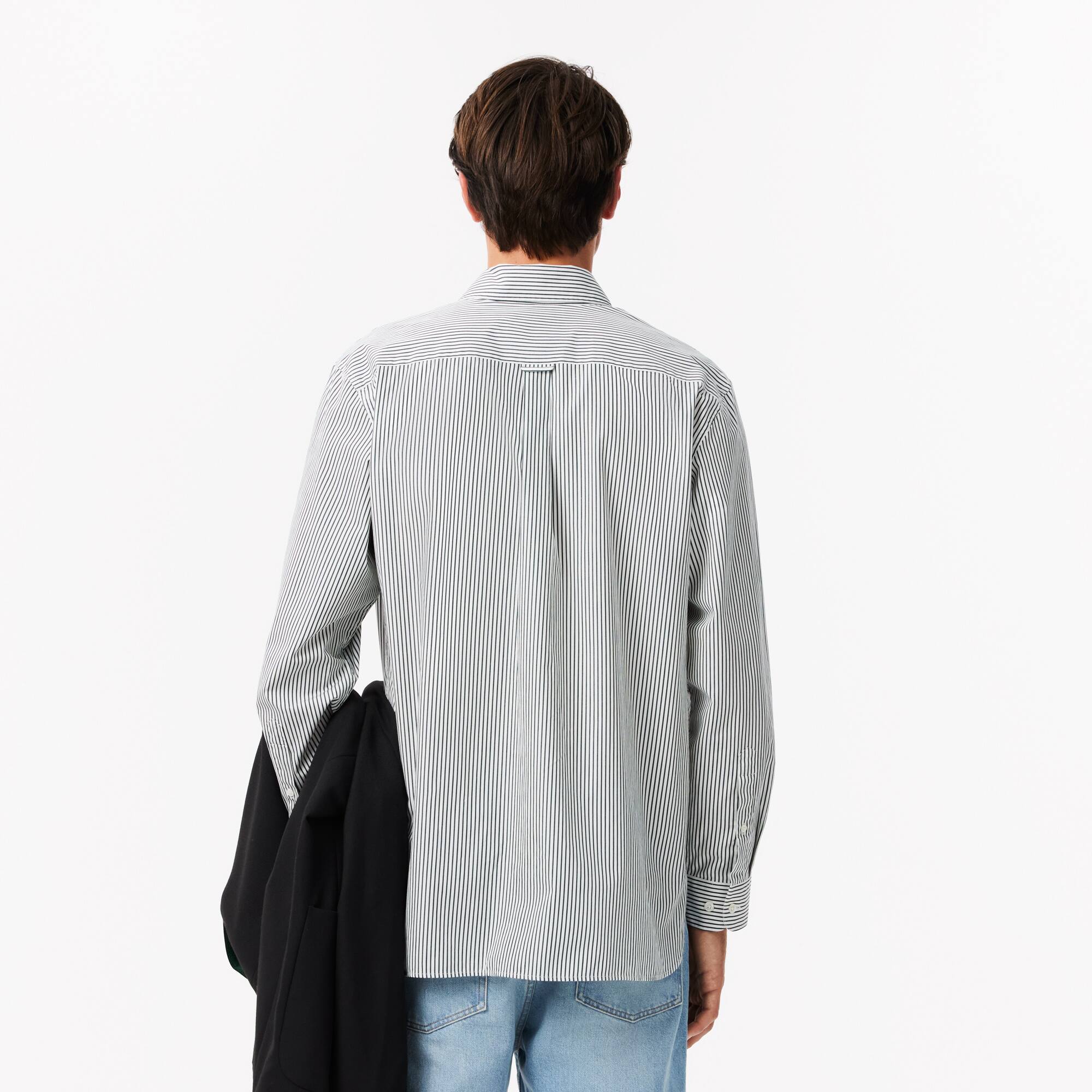 Lacoste フリツティテルスカト JF65870 AFK comme des garçons shirt x lacoste shirt woven (white / blue