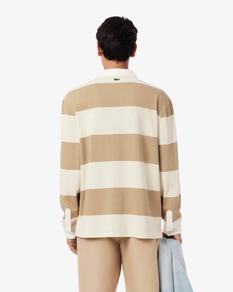 Relaxed Fit Striped Rugby Polo Shirt
