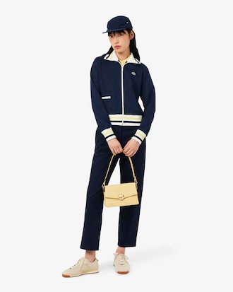 Zipped Stripe Accent Sweatshirt