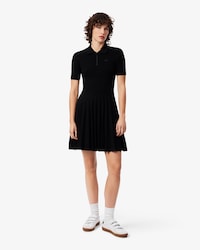 Pleated Polo Collar Dress