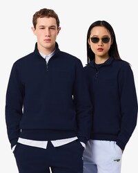 High Neck Embossed Zipped Sweatshirt