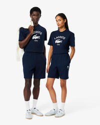 Printed cotton fleece shorts