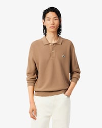 Classic Fit Long Sleeved Knitted Polo Shirt