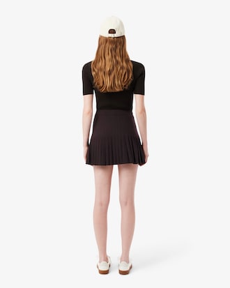 Short Pleated Wrap Skirt