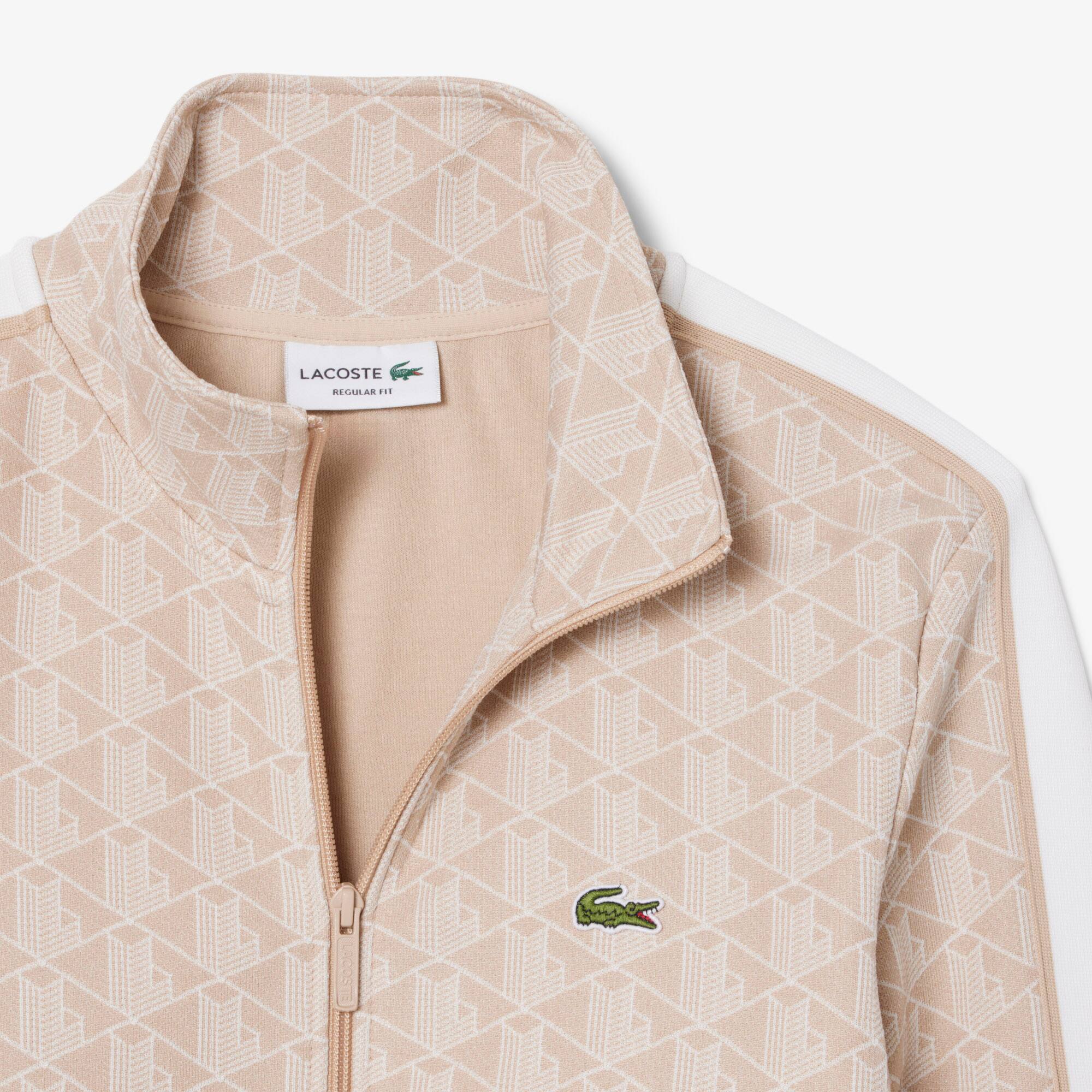 LACOSTE ベージュジャケット US S/M Paris Zip-Up Jacquard Track Jacket - Men's Sweatshirts - New In