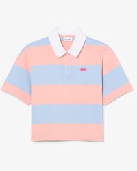 Oversized Striped Cotton Rugby Polo Shirt