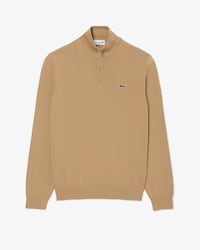 Zipped High Neck Cotton Sweater