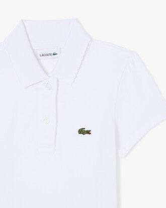 Scalloped Collar Piqu&eacute; Polo Shirt