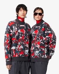 Runway Wool Blend Jacquard Sweater