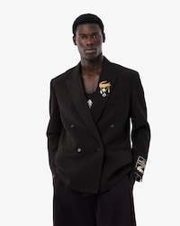 Runway Double Breasted Wool Twill Blazer