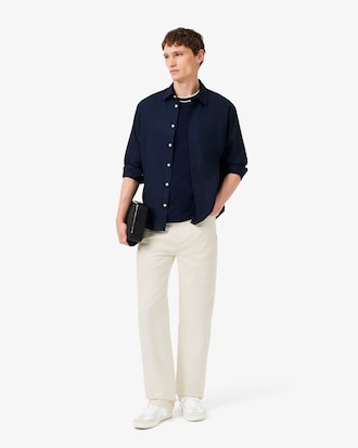 Stretch Piqu&eacute; Stripe Collar T-shirt