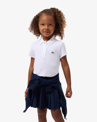 Scalloped Collar Piqué Polo Shirt