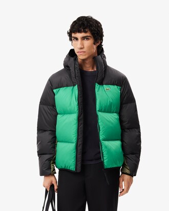 Water-Repellent Colour-Block Down Jacket