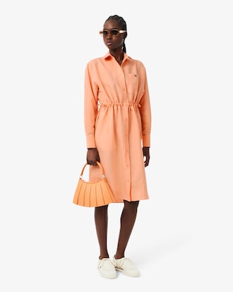 Oversized Linen Blend Shirt Dress