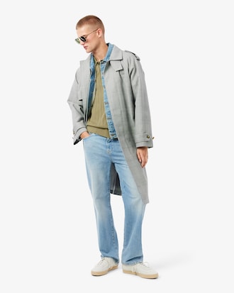 Fluid Ribbed Knit Polo Collar Sweater