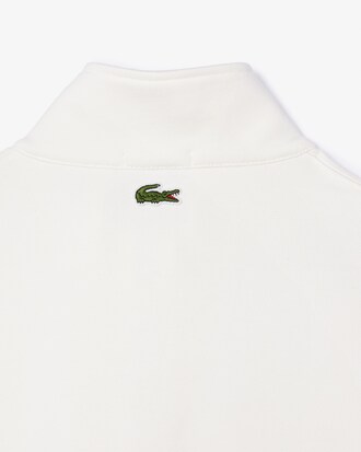 High Neck Zip-Up Print Sweatshirt