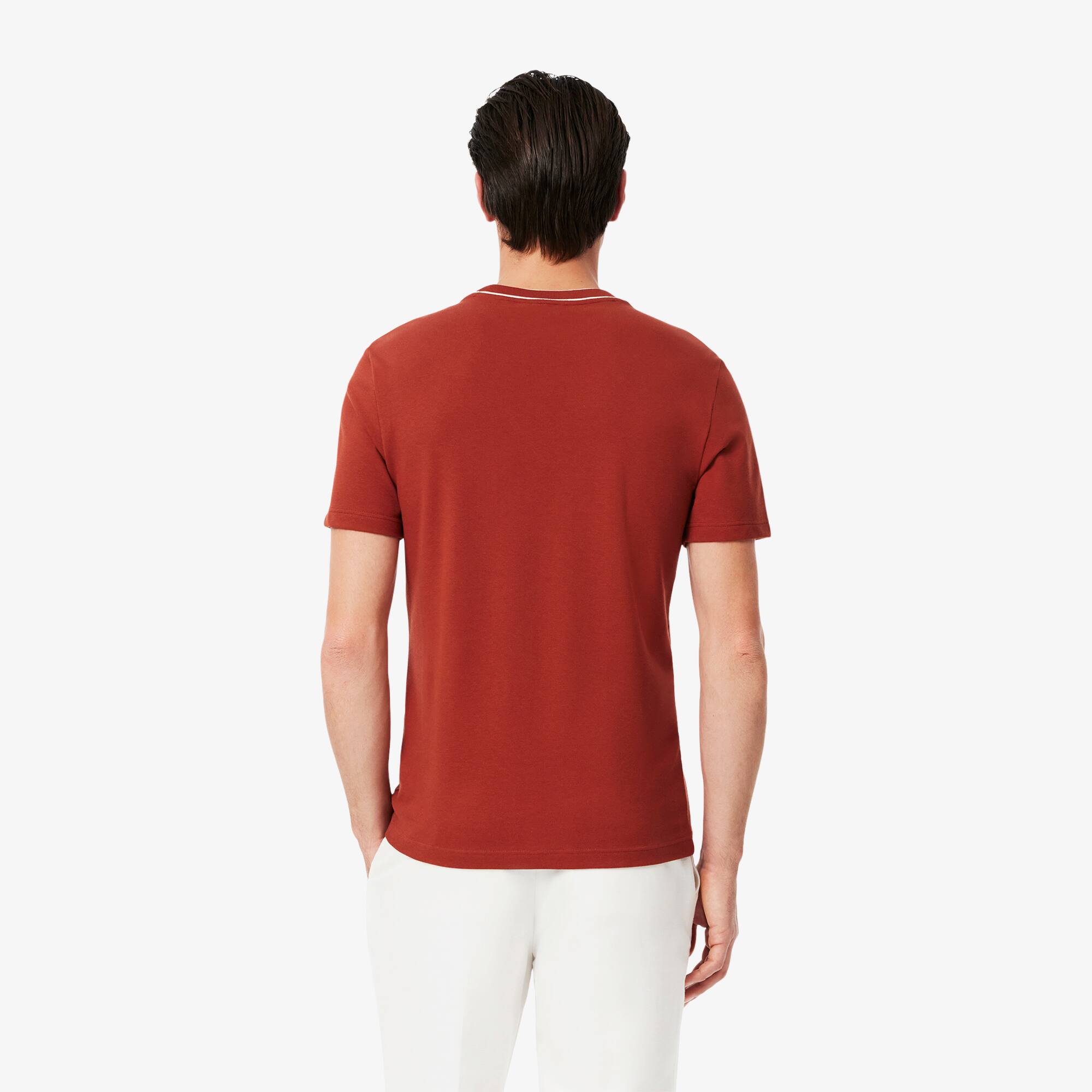 Stretch Piqué Stripe Collar T-shirt - Men's t-shirts - New