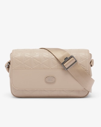 Monogram Leather Flap Close Satchel