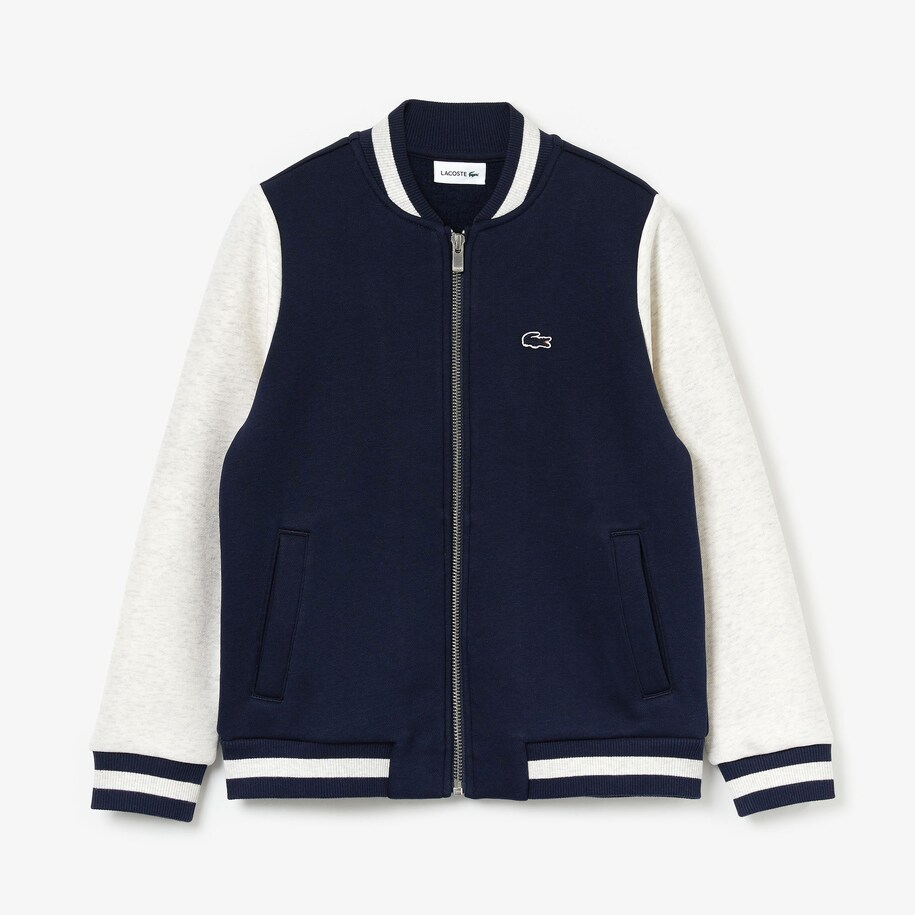 Boy S Bicolour Fleece Varsity Jacket Lacoste