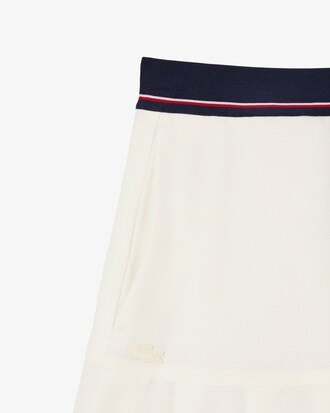 Short Pleated Wool Blend Skirt