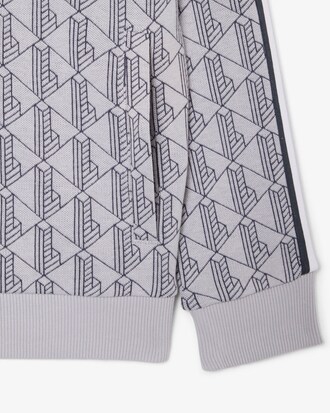 Unisex High Neck Zipped Monogram Sweatshirt