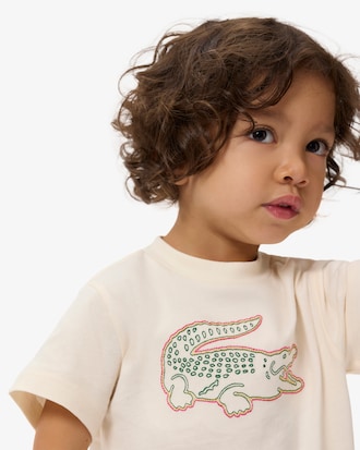 Crocodile Embroidery Cotton T-shirt