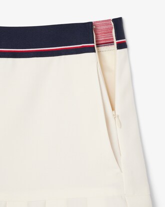 Short Pleated Wool Blend Skirt