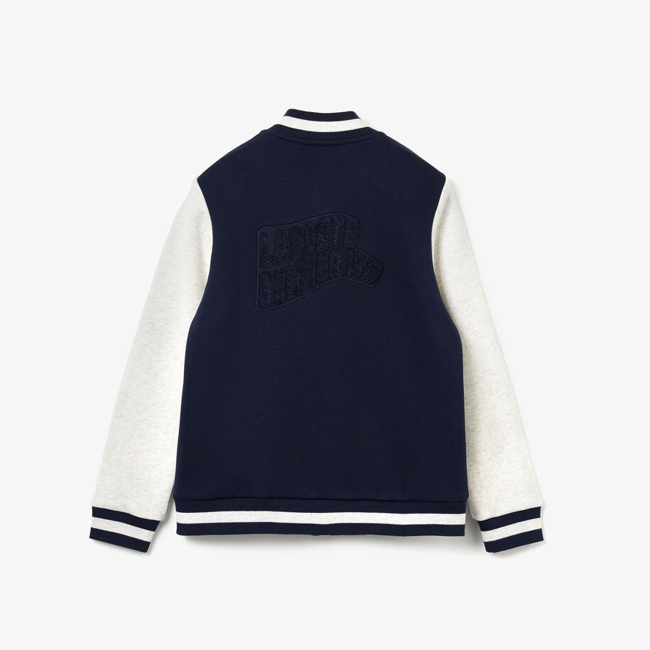 Boy S Bicolour Fleece Varsity Jacket Lacoste