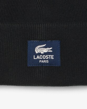 Ribbed Cotton Badge Beanie