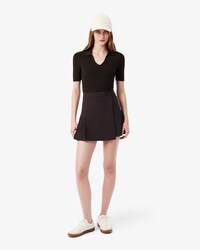Short Pleated Wrap Skirt