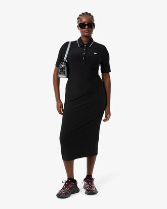 Slim Fit Diamanté Crocodile Polo Collar Dress