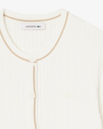 Striped Cable Knit Cardigan