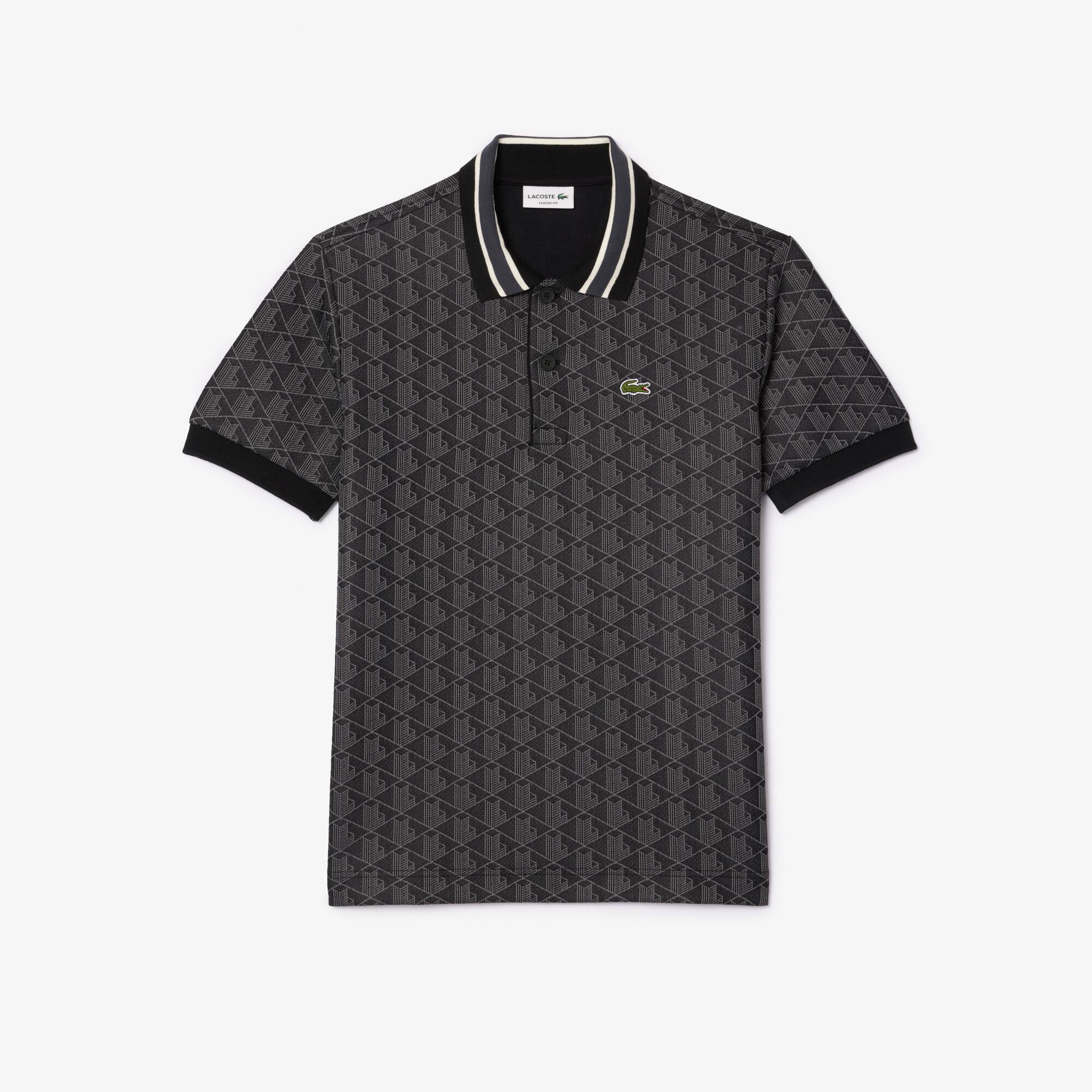 Classic Fit Monogram Jacquard Polo Shirt - Men's Short Sleeves