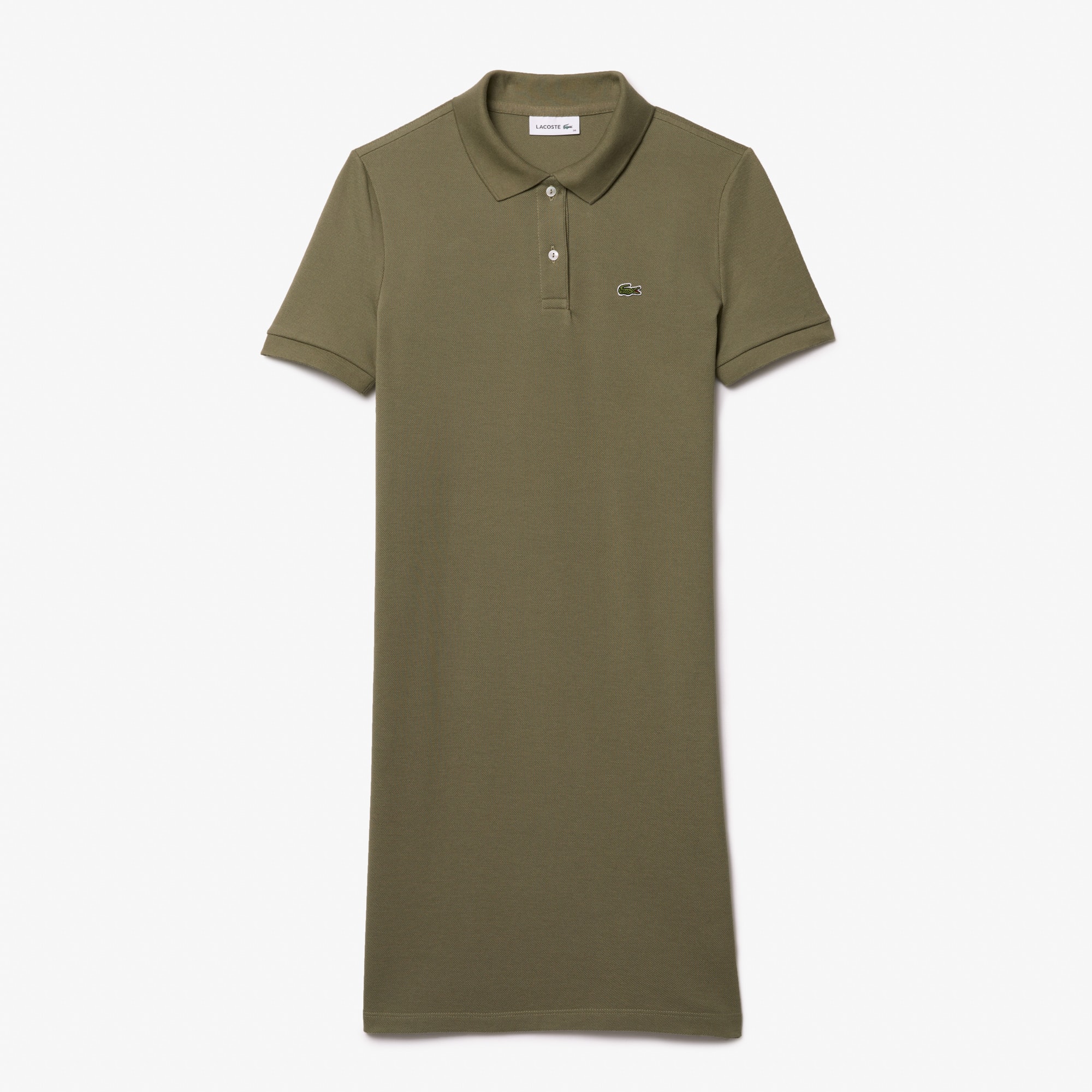★LACOSTE★ Women's Belted Pique Shirt Dress Dark Khaki EF32 Women's Belted Piqué Shirt Dress - Dresses - New In 2025